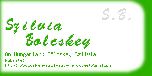szilvia bolcskey business card